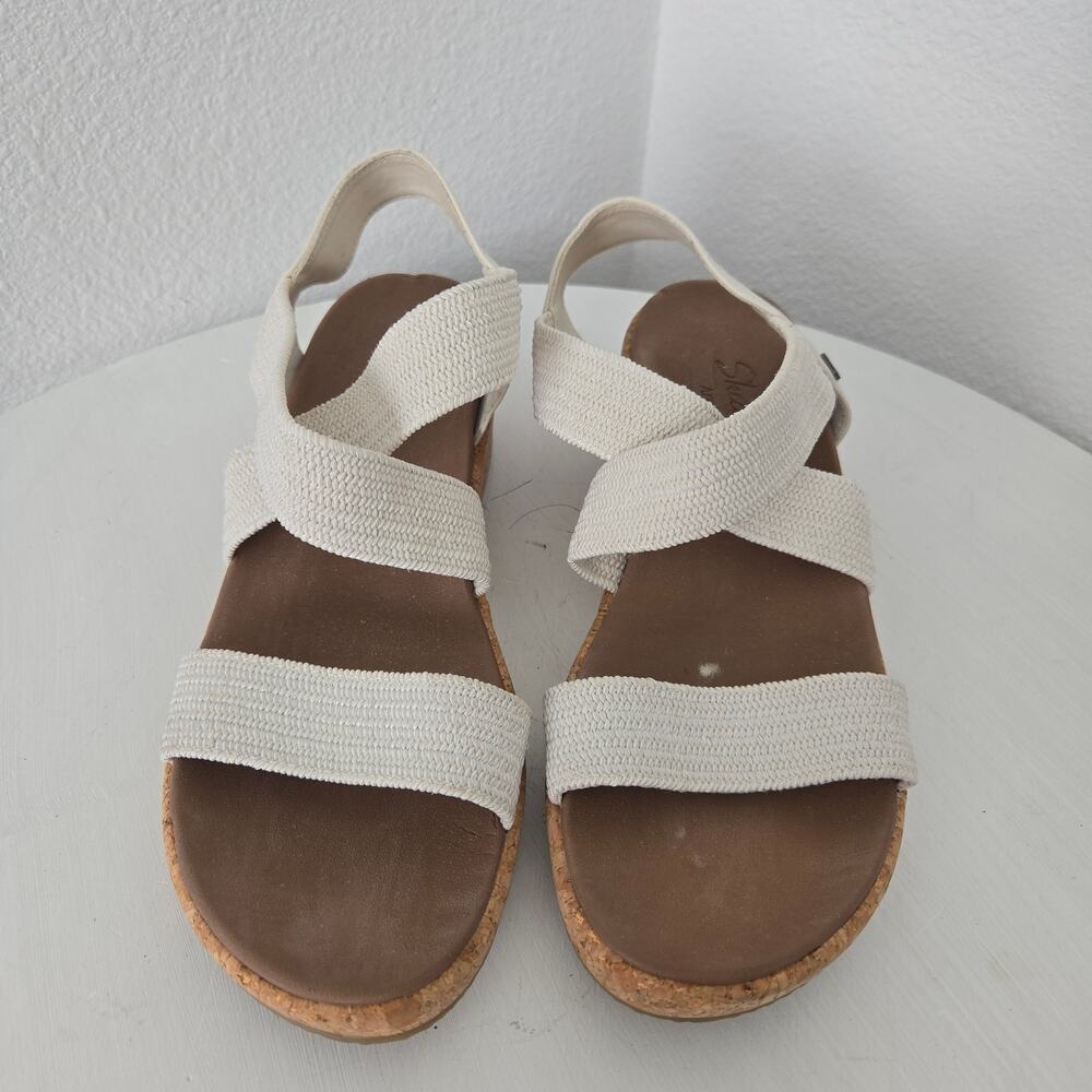Skechers Arch Fit Beverlee Love Stays White Wedges Slingback Sandals Size 10 - Picture 4 of 10